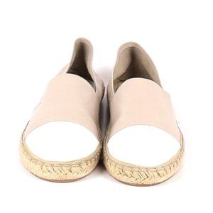 Rebecca Minkoff Gavin Leather Contrast Espadrilles Flats Neutral Colorblock 8.5